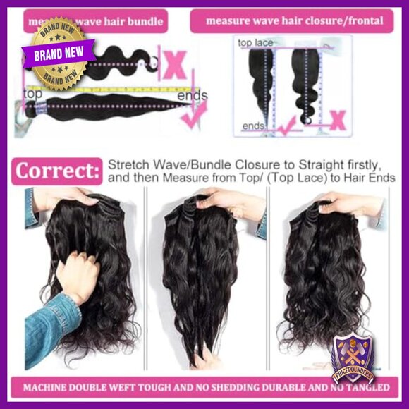 Brazilian Body Wave Human Hair Extensions 20-26 Inch 4 Bundles main image 6